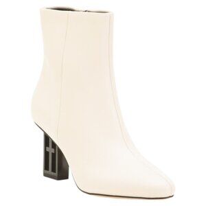 LIVERPOOL LA Leather Claremont Heeled Booties - Ecru